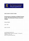 Research paper thumbnail of Performance Evaluation of Public Pension Funds: The Reformed Pension System in Poland