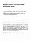 Research paper thumbnail of Locality-Constrained Anomaly Detection for Hyperspectral Imagery