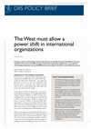 Research paper thumbnail of The West must allow a power shif in international organizations