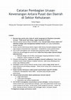 Research paper thumbnail of Catatan Pembagian Urusan Kewenangan Antara Pusat dan Daerah di Sektor Kehutanan