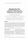 Research paper thumbnail of Blogging the City