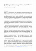 Research paper thumbnail of The Politicization of International Institutions: Empirical Evidence from Global Economic Governance