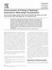 Research paper thumbnail of Communication of Findings of Radiologic Examinations: Medicolegal Considerations