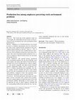 Research paper thumbnail of Production loss among employees perceiving work environment problems