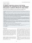 Research paper thumbnail of A negative expiratory pressure test during wakefulness for evaluating the risk of obstructive sleep apnea in patients referred for sleep studies