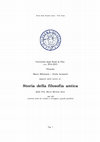 Research paper thumbnail of Appunti estesi del corso di 'Storia della filosofia antica', 2015, Università di Pisa, Professoressa Maria Michela Sassi