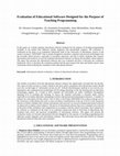 Research paper thumbnail of Evaluation of Educational Software Designed for the Purpose of Teaching Programming