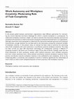 Research paper thumbnail of Work Autonomy and Workplace Creativity: Moderating Role  of Task Complexity