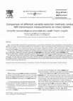 Research paper thumbnail of Comparison of different variable selection methods conducted on NIR transmission measurements on intact tablets