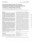 Research paper thumbnail of Evaluating effectiveness of complex interventions aimed at reducing maternal mortality in developing countries