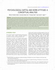 Research paper thumbnail of PSYCHOLOGICAL CAPITAL AND WORK ATTITUDE: A CONCEPTUAL ANALYSIS