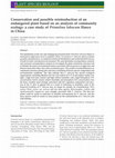 Research paper thumbnail of Conservation and possible reintroduction of an endangered plant based on an analysis of community ecology: a case study of Primulina tabacum Hance in China