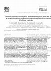 Research paper thumbnail of Thermochemistry of organic and heteroorganic species. Part XI. A new estimation scheme of the enthalpies of formation for RCH2 free radicals