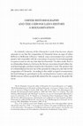 Research paper thumbnail of Greek Historiography and the Chronicler’s History: A Reexamination