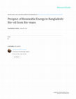 Research paper thumbnail of Prospect of Renewable Energy in Bangladesh- Bio-oil from Bio-mass. A National Seminar on “How to Overcome the Energy Crisis in Bangladesh