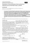 Research paper thumbnail of Evaluation of the protonation thermochemistry obtained by the extended kinetic method