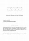 Research paper thumbnail of Can Equity Enhance Efficiency? Lessons from the Kyoto Protocol