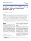 Research paper thumbnail of Identifying causal rare variants of disease through family-based analysis of Genetics Analysis Workshop 17 data set