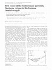 Research paper thumbnail of First record of the Mediterranean parrotfish, Sparisoma cretense in Ria Formosa (south Portugal)