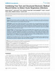 Research paper thumbnail of Combining Free Text and Structured Electronic Medical Record Entries to Detect Acute Respiratory Infections