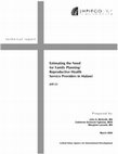 Research paper thumbnail of Estimating the Need for Family Planning/Reproductive Health Service Providers in Malawi