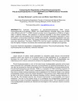 Research paper thumbnail of Comparing the Degradation of Poly-β-(hydroxybutyrate), Poly-β(hydroxybutyrate-co-valerate)(PHBV) and PHBV/Cellulose Triacetate Blend