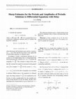 Research paper thumbnail of Sharp estimates for the periods and amplitudes of periodic solutions to differential equations with delay