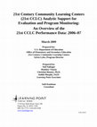 Research paper thumbnail of 21st Century Community Learning Centers (21st CCLC) analytic support for evaluation and program monitoring: An overview of the 21st CCLC Program: 2004 …