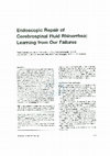 Research paper thumbnail of Endoscopic repair of cerebrospinal fluid rhinorrhea: Learning from our failures