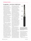 Research paper thumbnail of E-Cigarettes - more than a health issue