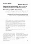 Research paper thumbnail of Detección de los tipos virales 16,18, 31 y 33 de papillomavirus humano en displasias severas y carcinoma in situ de cuello uterino