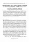 Research paper thumbnail of Optimization of AWJ Cutting Process Parameters for Machining of AA5083-H32 Aluminium Alloy with Grey Relational Analysis