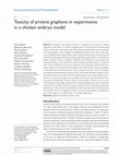 Research paper thumbnail of Toxicity of pristine graphene in experiments in a chicken embryo model