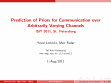 Research paper thumbnail of Prediction of priors for communication over arbitrarily varying channels