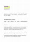 Research paper thumbnail of DESIGNING PERSONALIZED INTELLIGENT USER INTERFACES