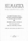 Research paper thumbnail of Elementos de Ética, Extractos de Estobeo y Glosas de la Suda de Hierocles el Estoico.