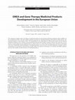 Research paper thumbnail of EMEA and Gene Therapy Medicinal Products Development in the European Union