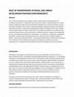 Research paper thumbnail of Role of micro finance in rural and urban development