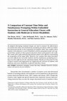 Research paper thumbnail of Comparison of Constant Time Delay and Simultaneous Prompting Procedures: Teaching Functional Sight Words to Students with Intellectual Disabilities and Autism Spectrum Disorder