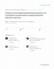 Research paper thumbnail of Numerical and experimental demonstration of a coordinate transformation-based azimuthal directive emission