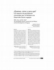 Research paper thumbnail of ¿Quiénes, cómo y para qué? Los espacios de participación convocados por el Ministerio de Desarrollo Social uruguayo