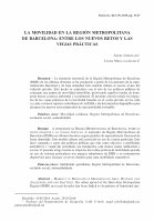 Research paper thumbnail of La movilidad en la Región Metropolitana de Barcelona: entre los nuevos retos y las viejas prácticas