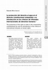 Research paper thumbnail of La Protección del Derecho al Agua en el Derecho Constitucional Comparado y su introducción en los criterios de Tribunales Internacionales de Derechos Humanos