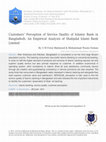 Research paper thumbnail of Customers’ Perception of Service Quality of Islamic Bank in Bangladesh: An Empirical Analysis of Shahjalal Islami Bank Limited