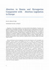 Research paper thumbnail of Abortion in Bosnia and Herzegovina Comparative with   Abortion Legislation in Europe.  Prof. Dr. Dr.  SHALLUF  Hadi