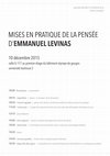 Research paper thumbnail of « Levinas : le sommeil – de la conscience », in Mises en pratique de la pensée d’Emmanuel Levinas