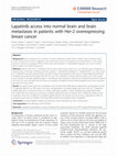 Research paper thumbnail of Lapatinib access into normal brain and brain metastases in patients with Her-2 overexpressing breast cancer