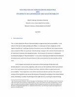 Research paper thumbnail of The politics of federalism in Argentina and its effects on governance and accountability