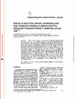 Research paper thumbnail of Effects of short-term aerobic conditioning and high cholesterol feeding on plasma total and lipoprotein cholesterol levels in sedentary young men