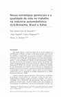 Research paper thumbnail of Novas estratégias gerenciais e a qualidade de vida no trabalho na indústria automobilística (Grã-Bretaña, Brasil e Itália)